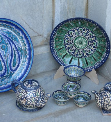Bukhara Blue Teapots Bev Dunbar The Gilded Image