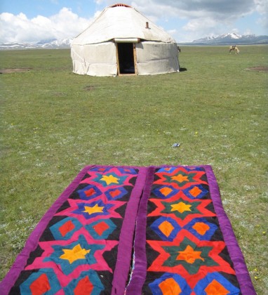 Geometric Quilt Song Kul Lake Kyrgyzstan Bev Dunbar The Gilded Image