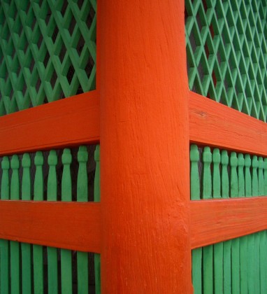 Japanese Red and Green Geometry Bev Dunbar The Gilded Image