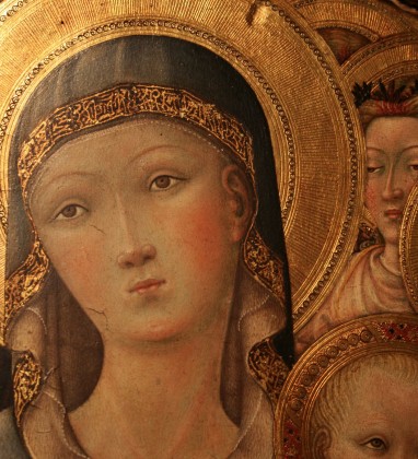 Maestro di Sant Ansano Madonna of Humility Closeup Bev Dunbar The Gilded Image