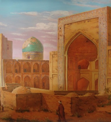 Old Samarkand Painting Uzbekistan Bev Dunbar The Gilded Image