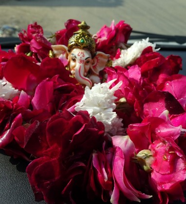 TONK Ganesha with roses Bev Dunbar The Gilded Image